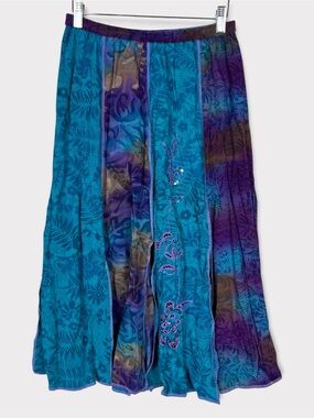 Usindo Fairy Grunge Maxi Skirt Small Hippie Festival‎ Boho Sequins Indie Sleeze